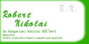 robert nikolai business card